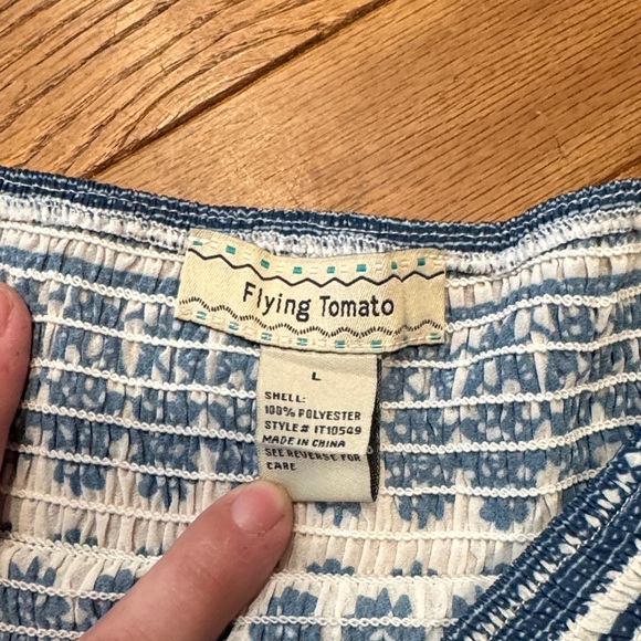 Bohemian Floral Off-Shoulder Shirt - Picture 2 of 2